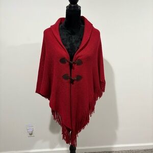 Red Fringe Women's Cape